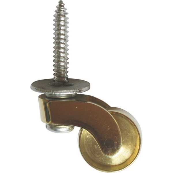 Möbelfußrolle, Möbelrolle antik, Messing poliert unlackiert, Rolle: 26mm. Aus Messing gegossen.